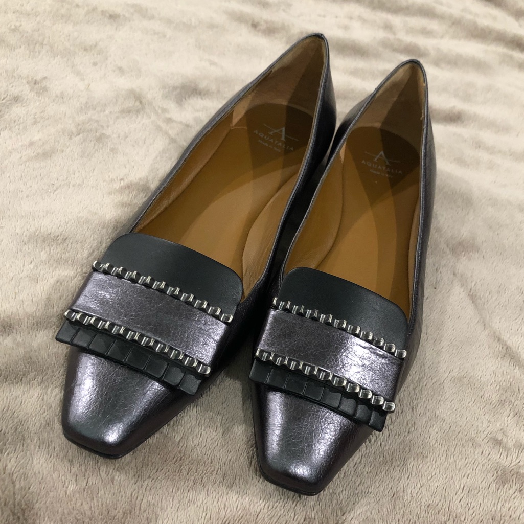Aquatalia Monica Pewter Flats
